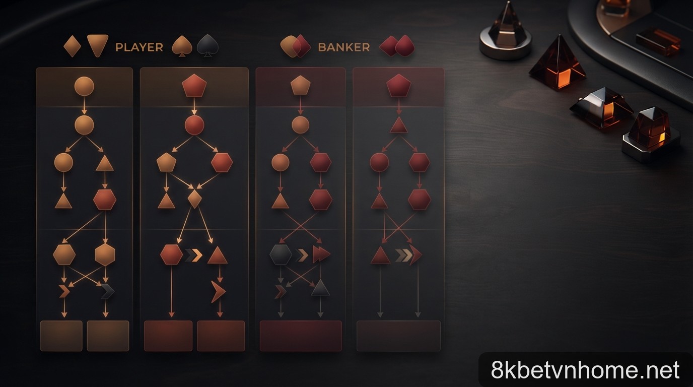Minh họa 桌面游戏规则、筹码与概率元素 cho chủ đề quy tắc rút lá thứ ba baccarat – hình minh họa bổ sung